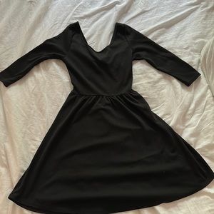Black A-Line Dress with Cutout